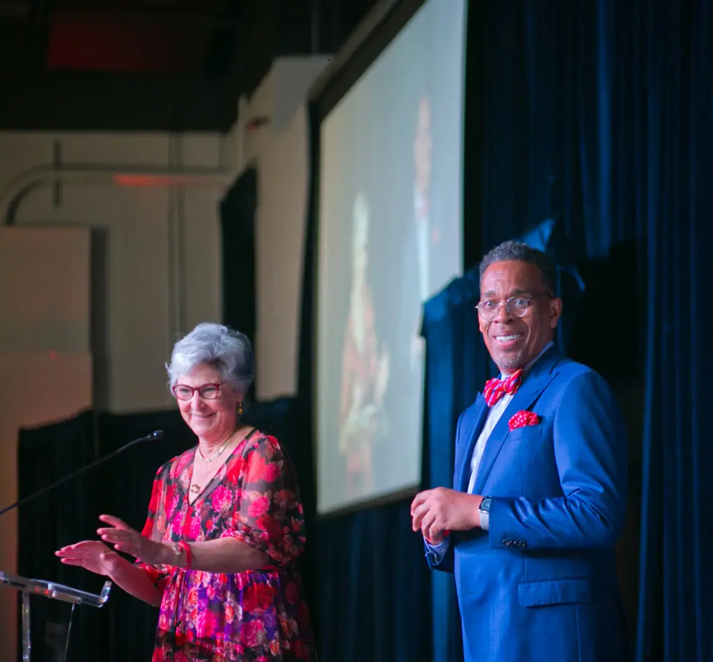 AIDS Foundation Houston World AIDS Day luncheon chairs Sara Speer Selber and LaRence Snowden (Photo by Morris Malakoff)