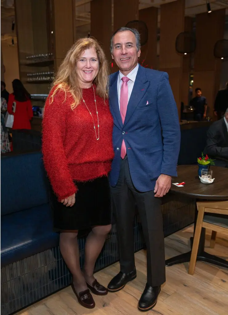 Dr. K. Aagaard, Dr. James Versalovic at the Texas Children's Hospital Ambassadors Holiday Party held at Navy Blue in Rice Village (Photo by Jenny Antill Photography) 
