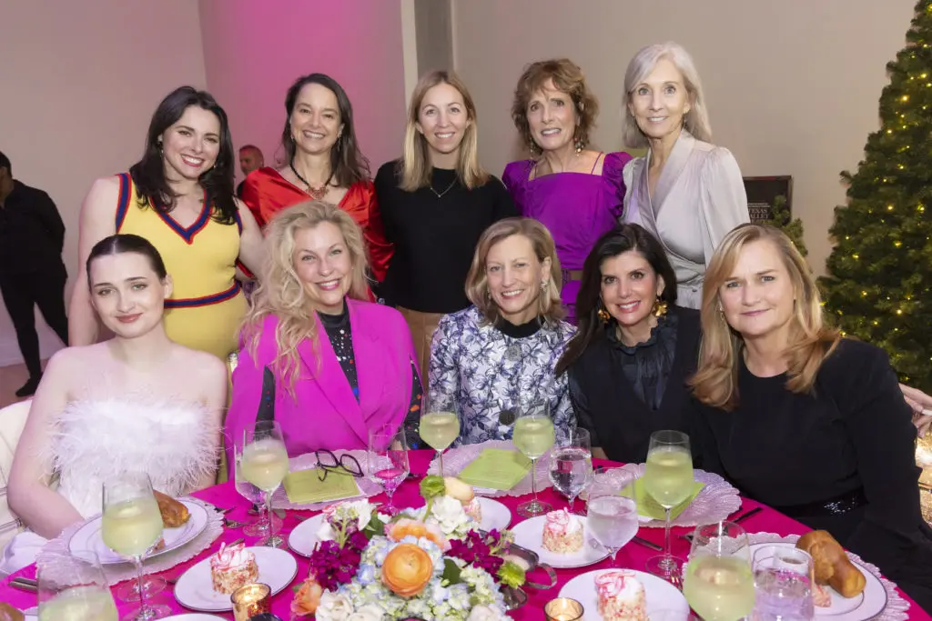 Top Row: Robin Bangert, Dr. Cheryl McDonald, Morgan Coleman, Carole Hall, Debby Meyer
Bottom Row: Sarah Bessant, Rachel Dalton, Elizabeth Waddill, Ann Hayes, Lise Bessant at the Texas Ballet Theater Caren Koslow Fashion Show and Luncheon at Bass Hall in Fort Worth, Texas on December 8, 2022. (Photo by Sharon Ellman)