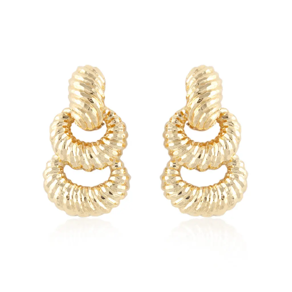 Tenenbaum Jewelers Vintage 1990s 18K Gold Doorknocker Earrings