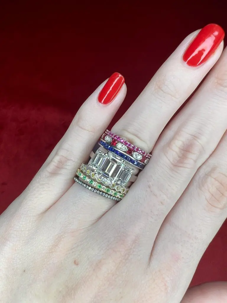 Tenenbaum Jewelers gemstone eternity bands