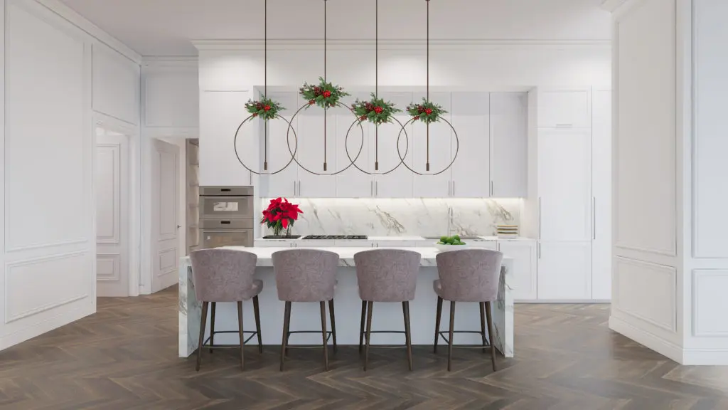Residences at The Allen boast large gourmet kitchens featuring Italian cabinetry by Pedini, Thermador and Gaggenau appliances, porcelain slabs and quartz surfacing.