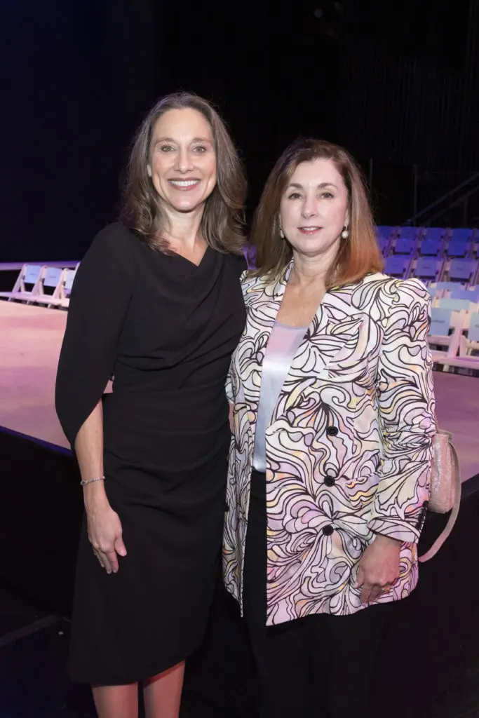 Texas Ballet Theater Executive Director Vanessa Logan and Camille Comeau at the Texas Ballet Theater Caren Koslow Fashion Show and Luncheon at Bass Hall in Fort Worth, Texas on December 8, 2022. (Photo by Sharon Ellman)