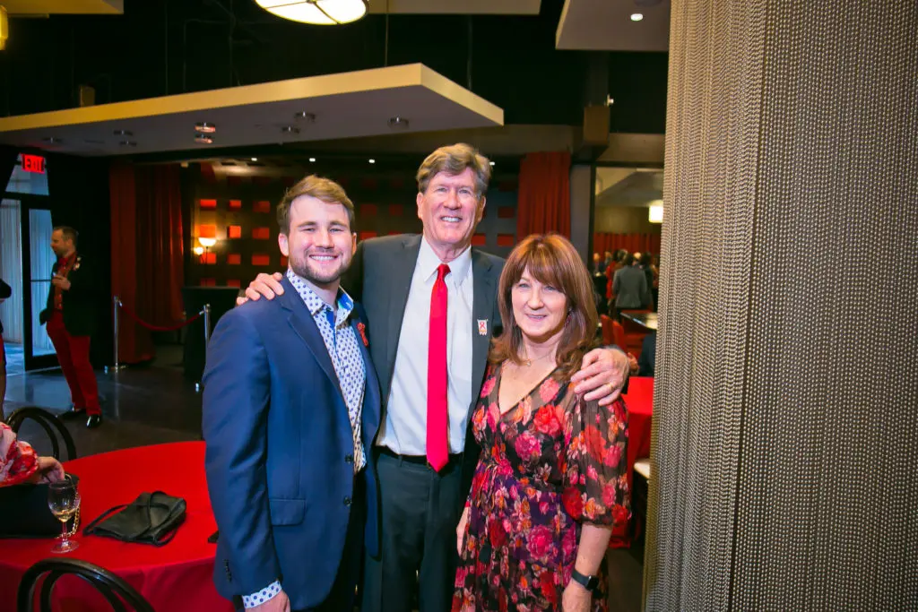 Will Johnston, Michael Mizwa, Mary Mizwa at the AIDS Foundation Houston World AIDS Day luncheon. (Photo by Morris Malakoff)
