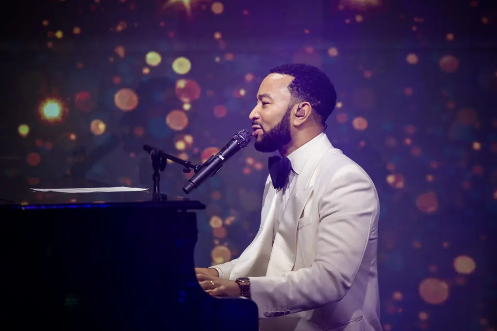  John Legend on stage at the Hilton Americas-Houston for ZT Corporate's Chairman's Ball. (Photo by Composure Studios and Black Frame Photo)