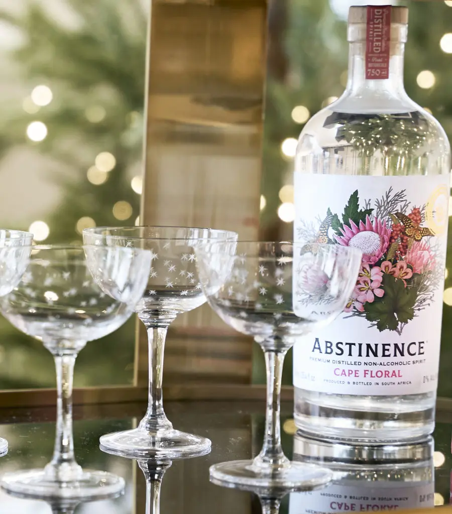 A coupe glass and a splash of Abstinence Cape Floral non-alcoholic spirit is the life of the party. Photo by Brian Hutson, The Elevated Elixir. 
