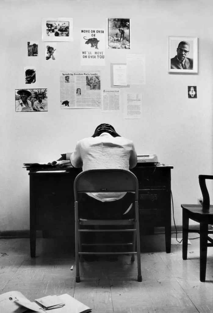 Gordon Parks' "Untitled, Atlanta, Georgia," 1966. Parks documents Carmichael at his desk at the Student Nonviolent Coordinating Committee’s (SNCC). (Courtesy of The Gordon Parks Foundation) 