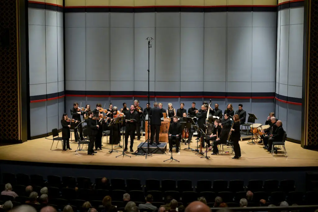The Bach Society Houston performs Bach's Christmas Oratorio at Brockman Hall for Opera at Rice University.  (Photo by Maria Lysaker )