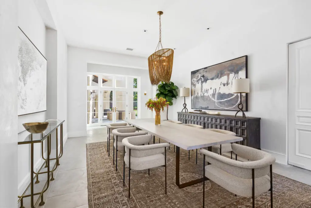 The formal dining room at 2445 Pine Valley Court in River Oaks. (Photo by Sonya Bertolino)
