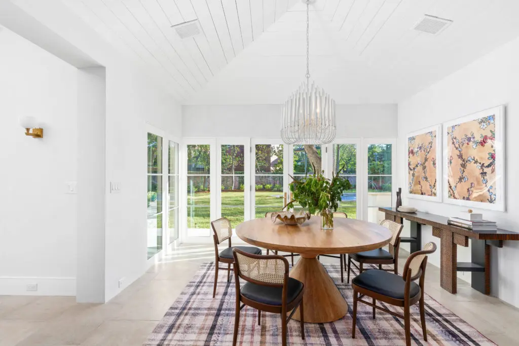 The breakfast room at 2445 Pine Valley Court looks out to the verdant back garden. (Photo by Sonya Bertolino)