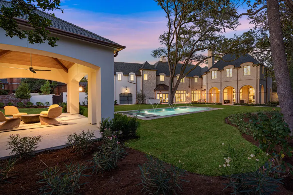 View of the back garden from the edge of the pool pavilion at 2445 Pine Valley Court. (Photo by Sonya Bertolino)