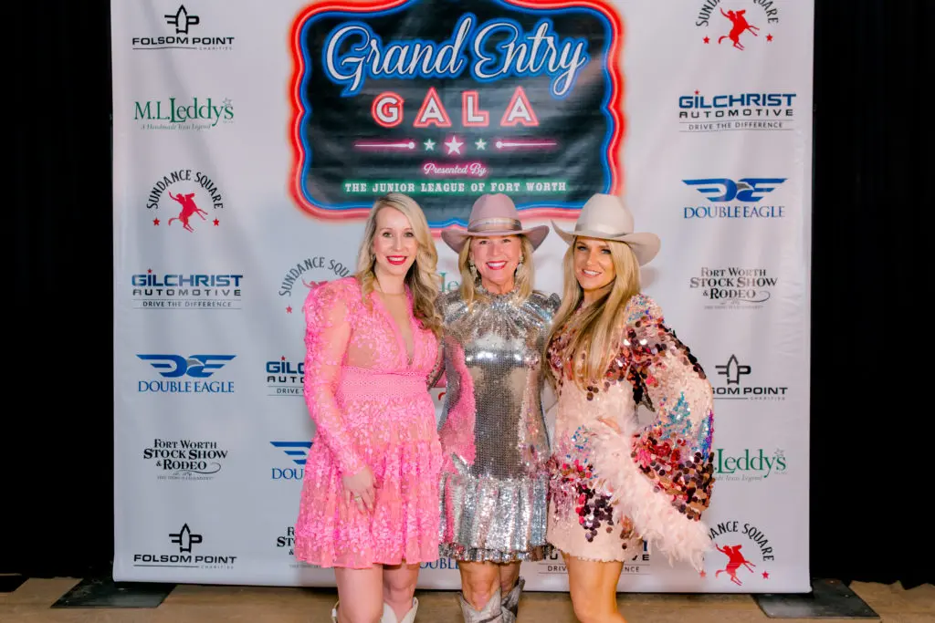 Event Co-Chairs Pamela Gilchrist and Gwen Harper with Junior League of Fort Worth Sustaining Advisor Michelle Marlow at the Junior League of Fort Worth Grand Entry Gala. Photo by Canon Elizabeth Photography