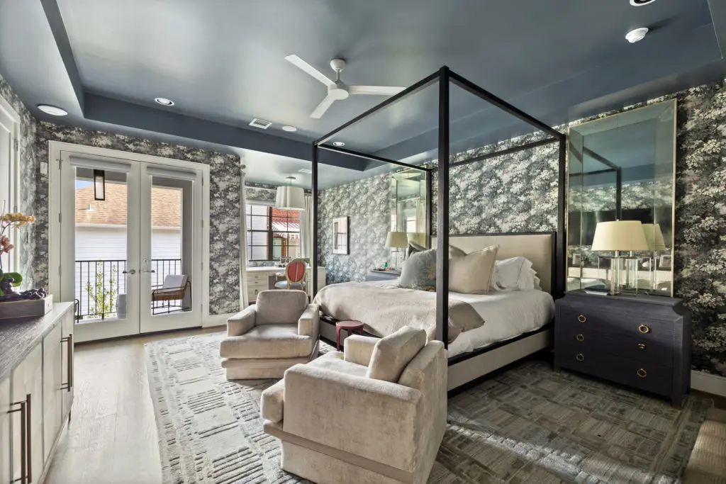 The primary bedroom at 1919 Elmen St. in Houston where Marnie Greenwood of Compass has the listing. (Photo by JG Photography)