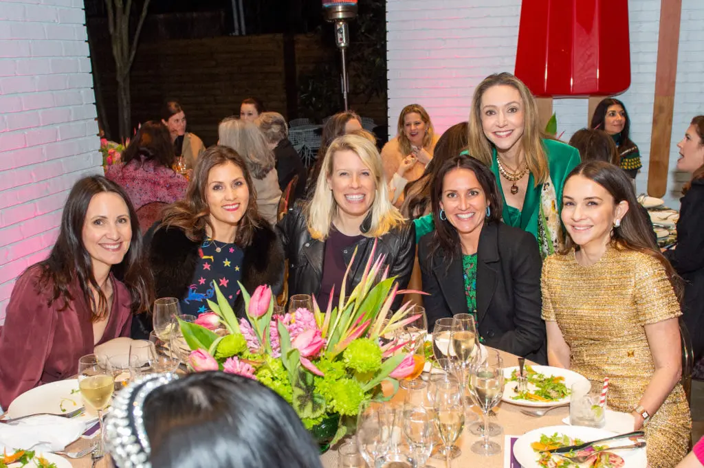 Kate Stukenberg, Meg Lonergan, Amanda Hughes Pickering, Julie Bergeron, Kaitlyn Scheurich, co-chair Loraine Christ Speier at CAMH Another Great Night  (Photo by Jacob Powers)