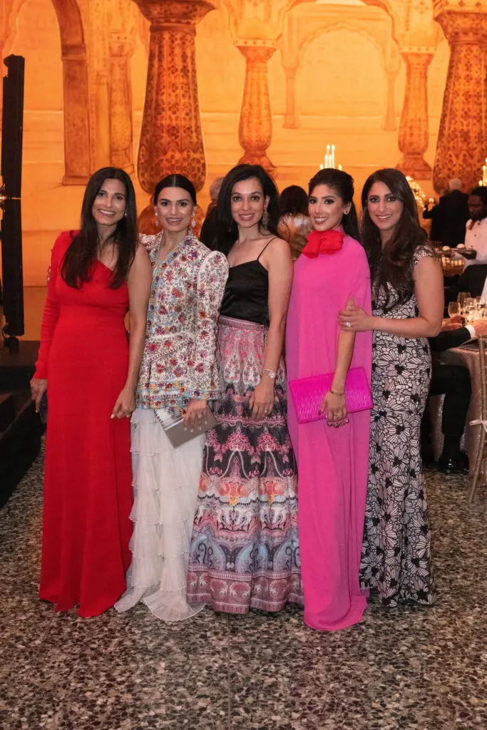 Gala chair Sabiha Rehmatulla, Aziza Rehmatulla Noshahi, Amina Malik, Zinat Ahmed, Sana Malik at the Museum of Fine Arts, Houston 'Art of the Islamic Worlds Gala.' (Photo by Wilson Parish)