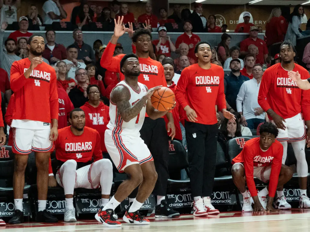 University of Houston point Jamal Shead is not afraid of taking a big shot. (Photo by F. Carter Smith)