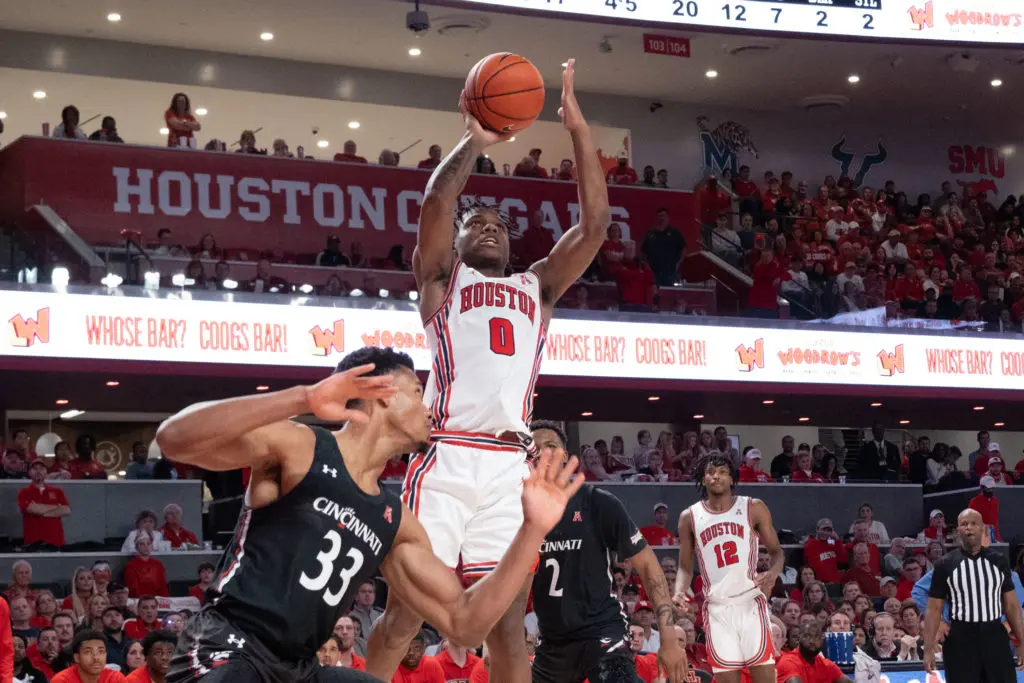 University of Houston guard Marcus Sasser always has been a creative scorer who had one of the best handles in college basketball. (Photo by F. Carter Smith)