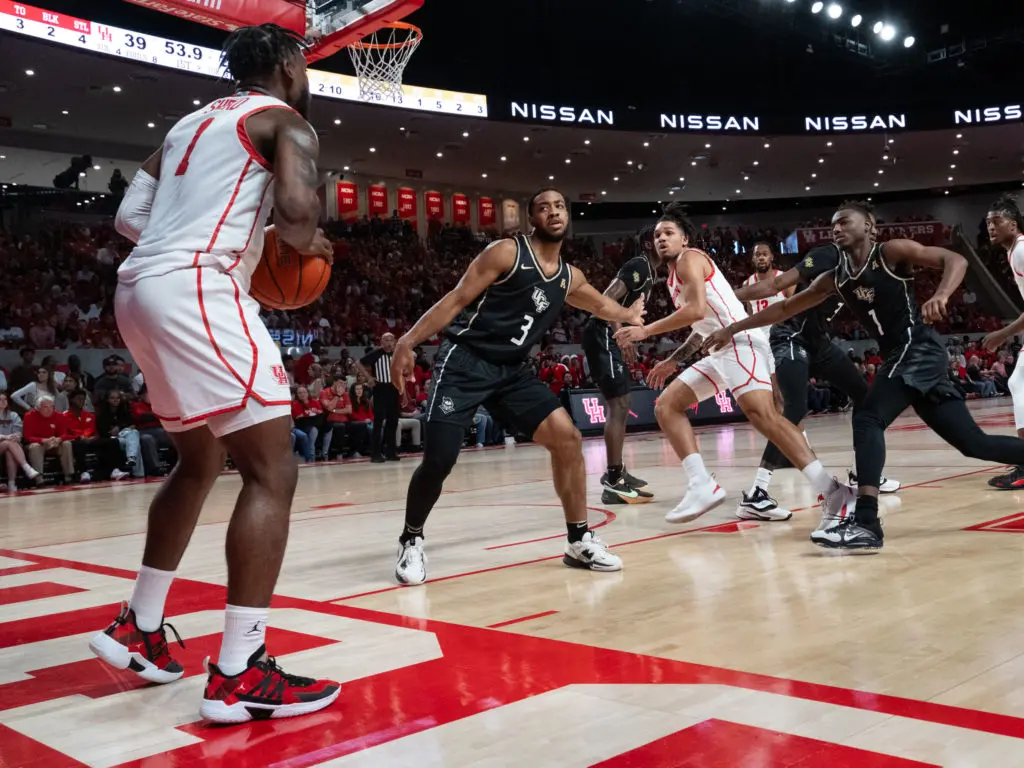 University of Houston point guard Jamal Shead has great court vision. (Photo by F. Carter Smith)