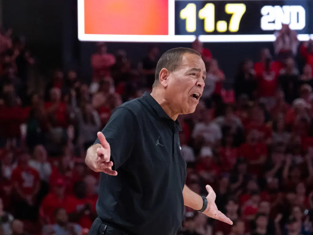 University of Houston coach Kelvin Sampson always brings the intensity. (Photo by F. Carter Smith)