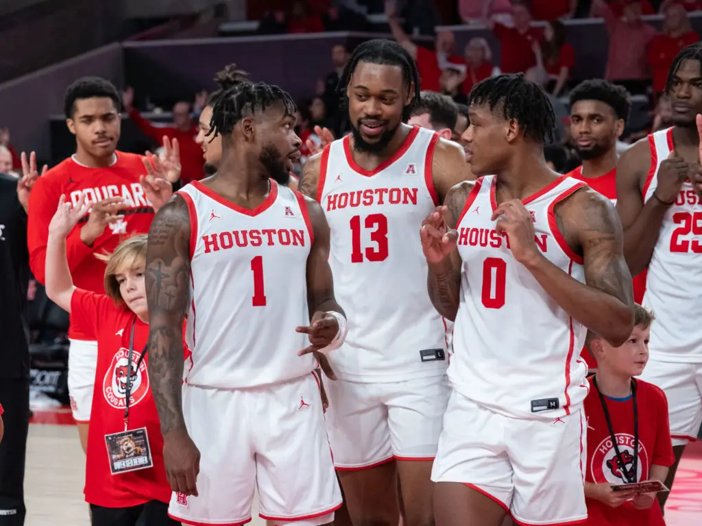 Jamal Shead, J'Wan Roberts and Marcus Sasser helped power the most successful era in University of Houston basketball history. (Photo by F. Carter Smith)