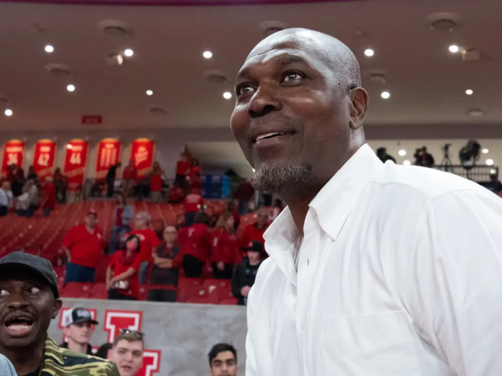 Hakeem Olajuwon is becoming a more frequent presence at the Fertitta Center for UH games. (Photo by F. Carter Smith)
