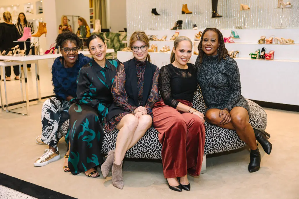 Renetta Lee, Rabéa Ballin, Nell Potasznik-Langford, co-chair Danielle Burns Wilson, Eureka Gilkey at the CAMH Another Great Night Kick-Off hosted by Tootsies (Photo by Johnny Than)
