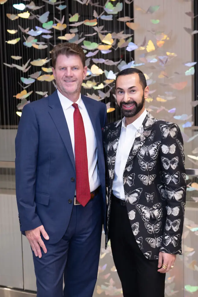Bill Baldwin & Fady Armanious, chairs 
of Holocaust Museum Houston's Lyndon Baines Johnson Moral Courage Dinner,   at the VIP Spotlight on Courage Soirée.