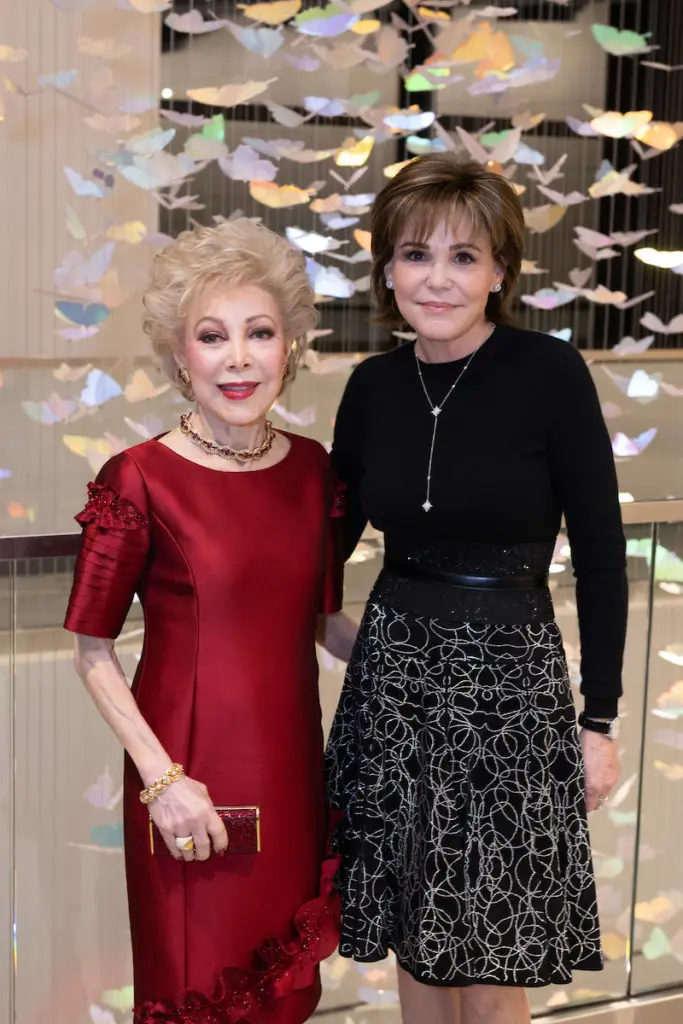 LBJ Moral Courage Award Dinner honorary vice chair Margaret Alkek Williams, honorary chair Hallie Vanderhider at the VIP Spotlight on Courage Soirée