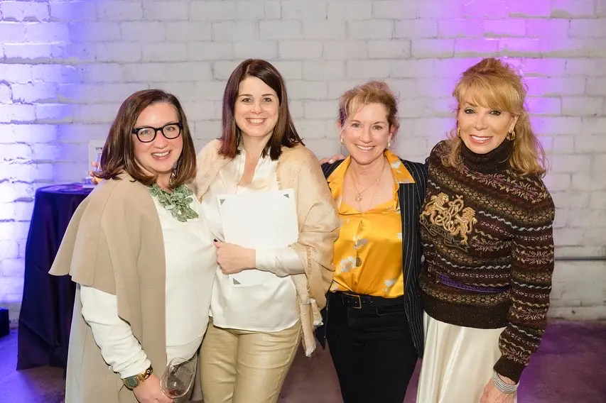 Robin Greenhaw, Event Chair Paige Pate, Rhonda Felton, and Olivia Kearney at the Sneaker Soiree Cabaret in Fort Worth, Texas on January 12, 2023. (Photo by Ellman Photography)
