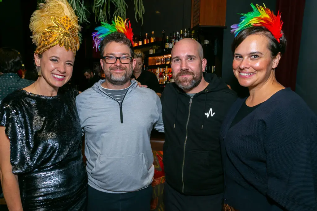Gin Braverman, Erick Calderon, Peter Molick, Sarah Labowitz, at the Gin Design Group event at The Lymbar. (Photo by Emily Jaschke)