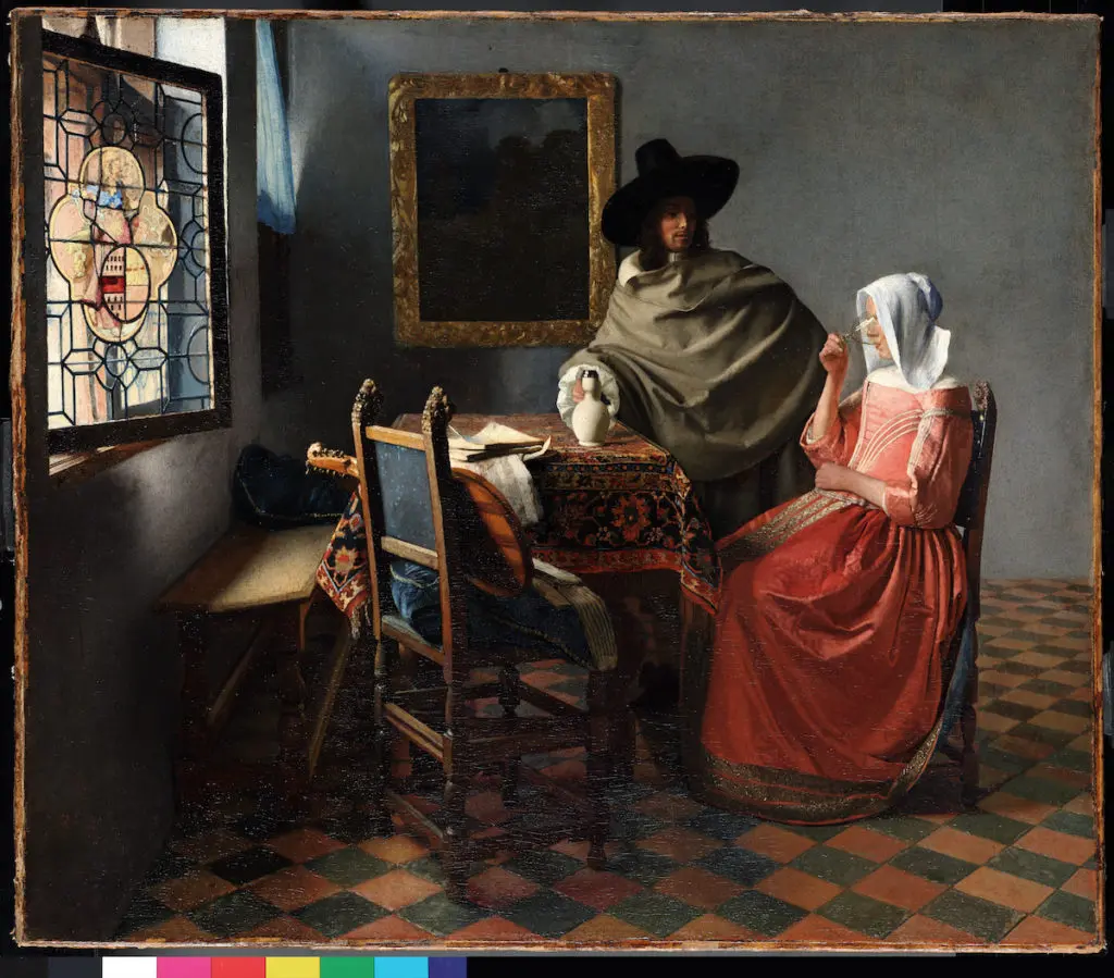 Johannes Vermeer's "The Glass of Wine,"  c. 1659-61 (Courtesy the Staatliche Museen zu Berlin – Gemäldegalerie)

