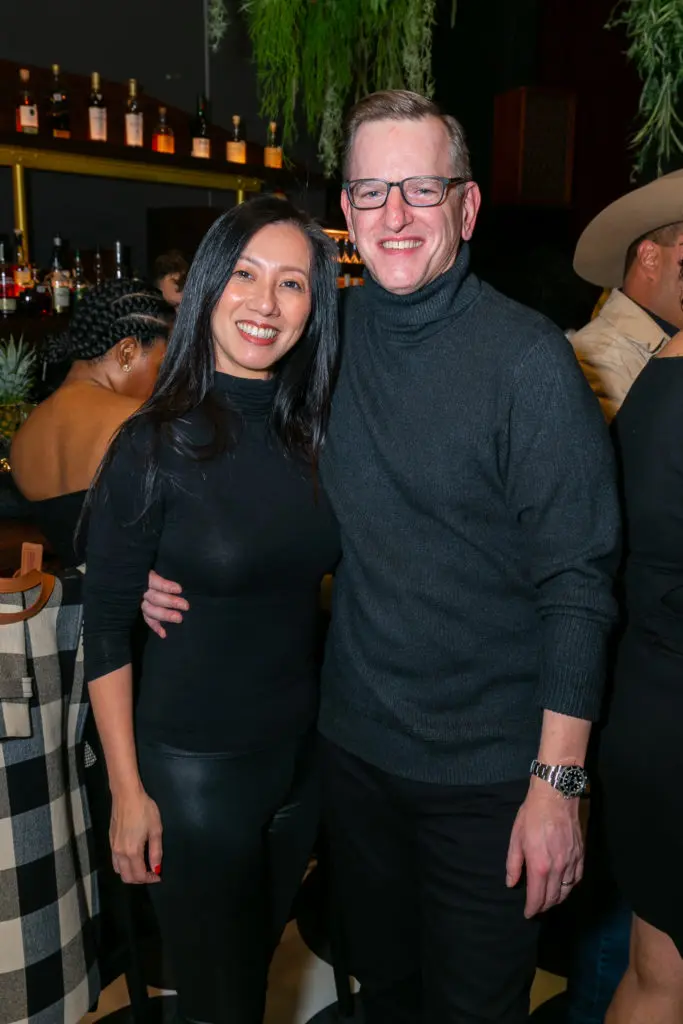 Quinn Hoang & Jonathan Horowitz at the Gin Design Group soirée at The Lymbar in The Ion. (Photo by Emily Jaschke)