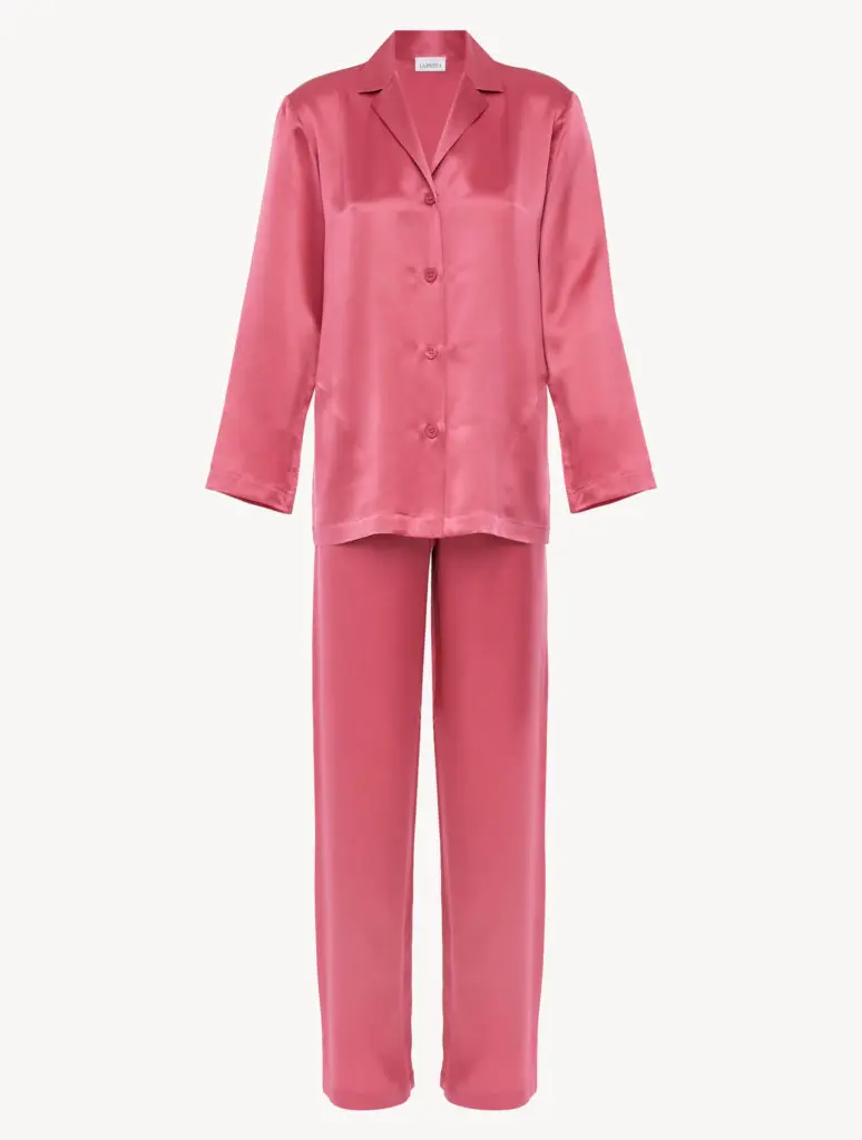 La Perla Silk Pajama Set in Wild Orchid, $485