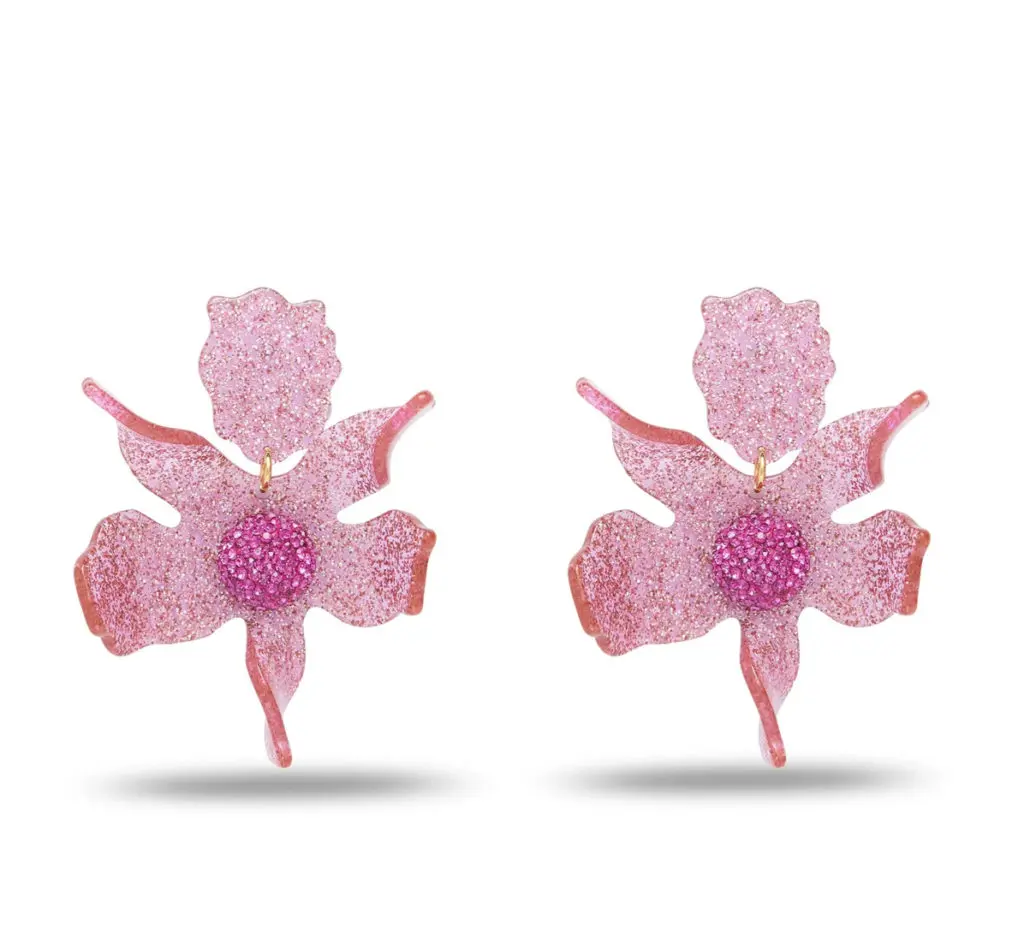 Lele Sadoughi Diva Pink Crystal Lilys, $198