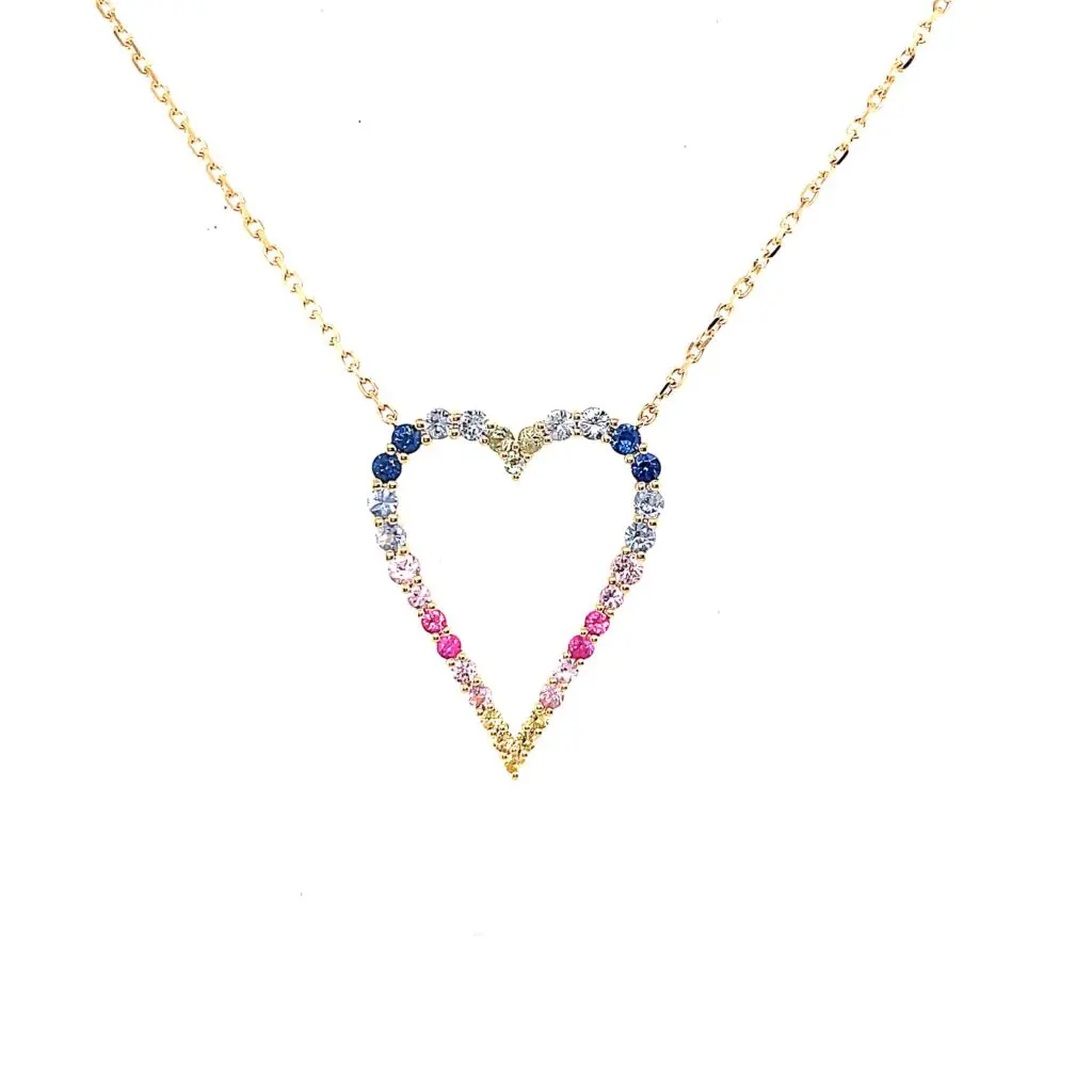 MARKET Rainbow Heart 18K Gold Necklace, $2,900 