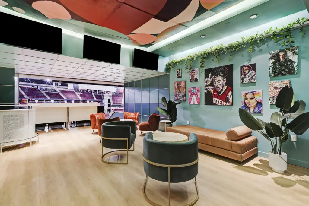 The Green Room suite at Toyota Center   (Photo by Courtesy of Gin Design Group)
