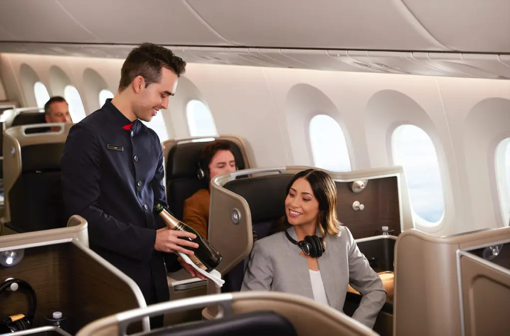On board the Qantas flight from Dallas to Melbourne (courtesy of Qantas)