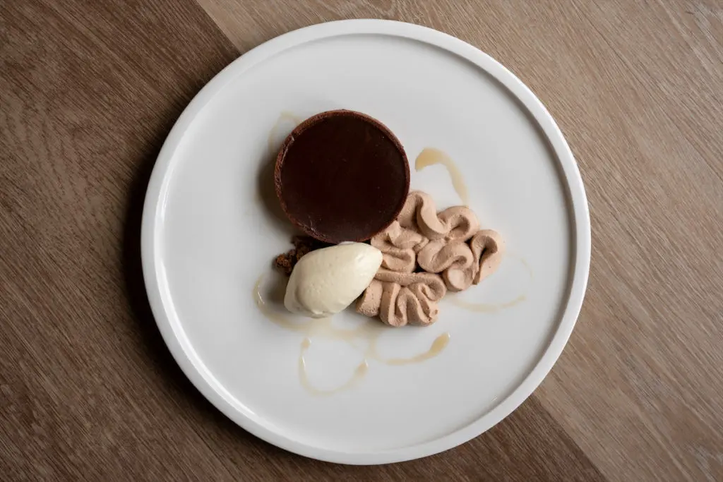 The Quarter Acre chocolate torte with whisky ice cream and a Tim Tam crumble. (Photo by Emily Loving)