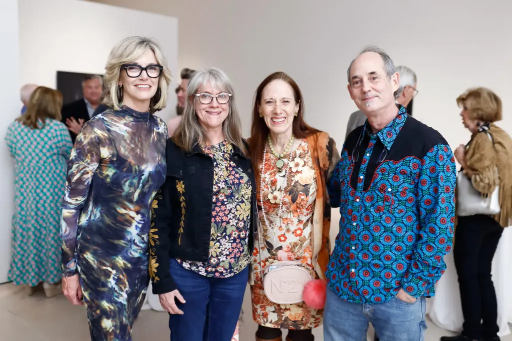 Art Museum of South Texas director Sara Morgan, Jill Whitten, Catherine D. Anspon, Rob Proctor at Leslie's Legacy cocktail at McClain Gallery (Photo by Johnny Than)