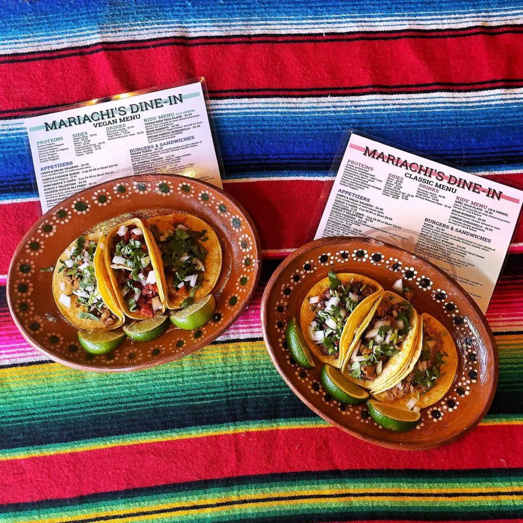 At Mariachi Dine-In you can choose from the classic or vegan menu.