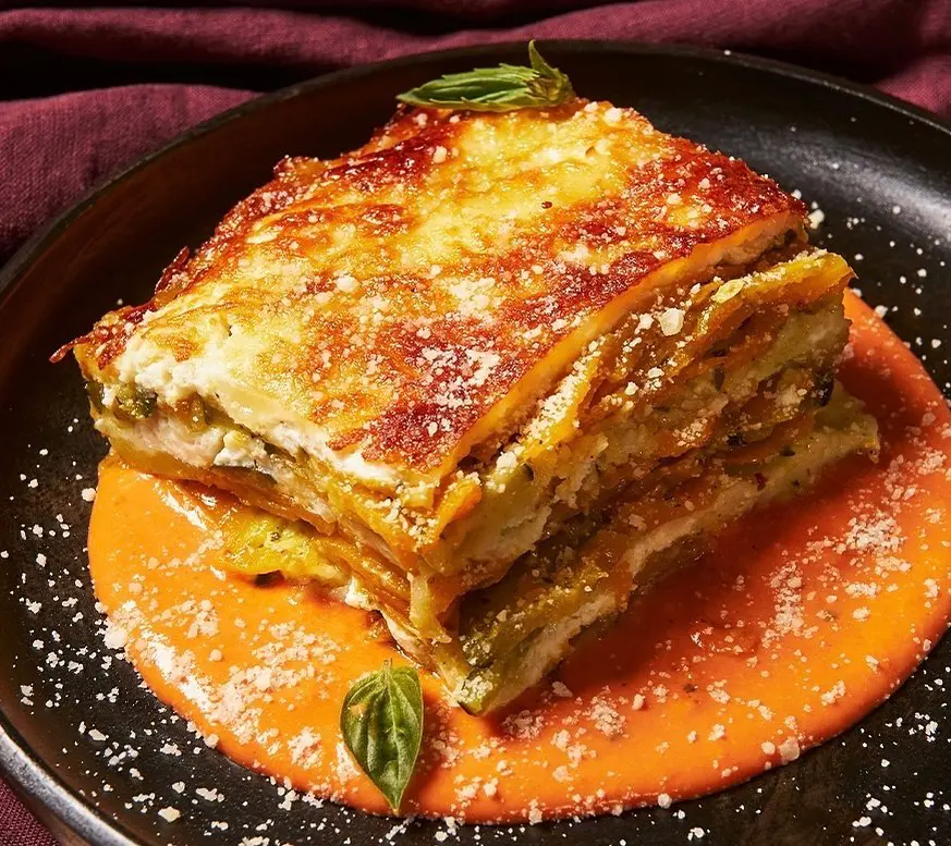 Vegan – The keto butternut squash lasagna is a comforting creation.