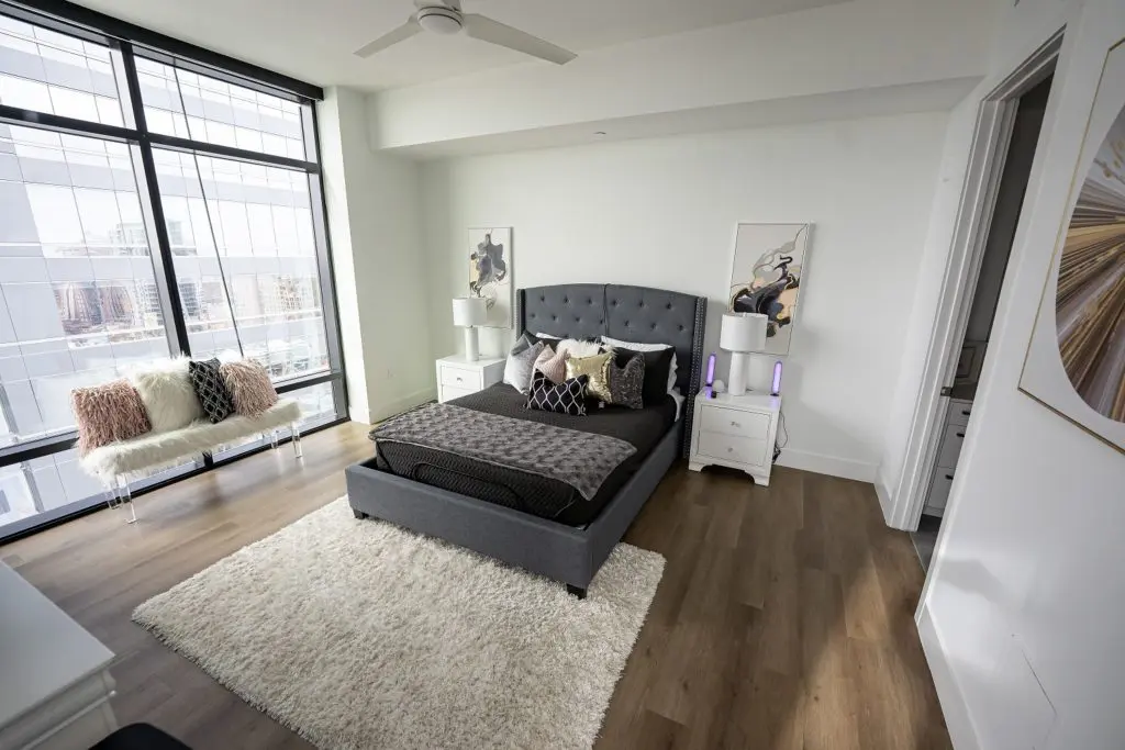 One of the three bedrooms in the VIP Recovery Care penthouse suite in downtown Houston.