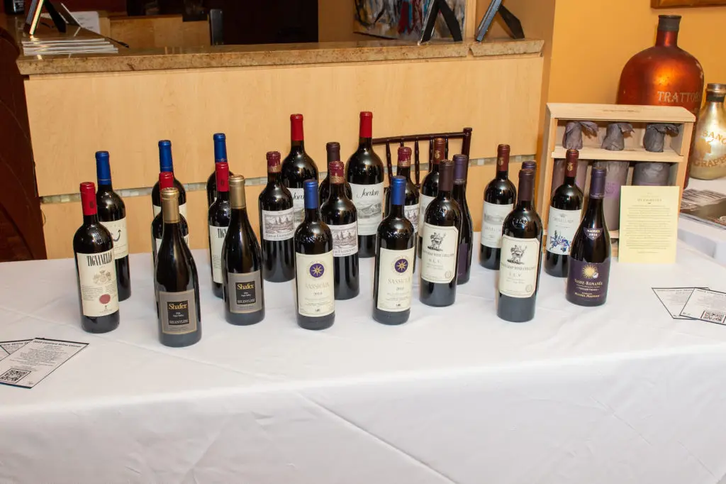 The wine collection raffled off at the CanCare wine dinner at Tony's.  (Photo by Jacob Power)