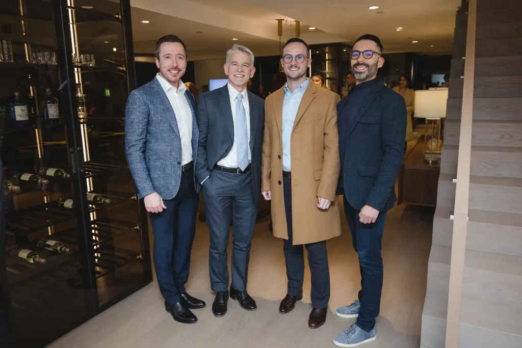 John David Robbins, Odean Volker, Jared Bonasera, Joey Garcia at the CASA Companies celebration at The River Oaks.  (Photo by Johnny Than)