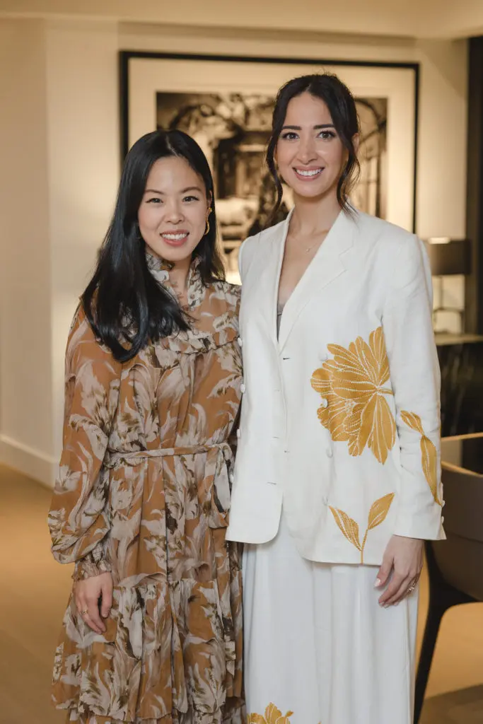 Fashion designer Christy Lynn, CASA Houston showroom director Mackenzie Cash at the CASA Companies celebration at The River Oaks.  (Photo by Johnny Than)