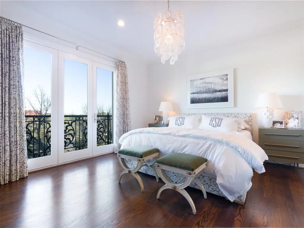The master bedroom in the Park Highlander condo. 