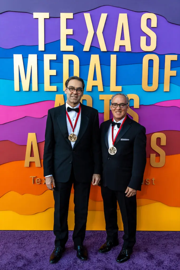 2023 Texas Medal of Arts Awards recipients Miguel Rivera and Juan Miro.  (photo by Tyler Schmitt) 