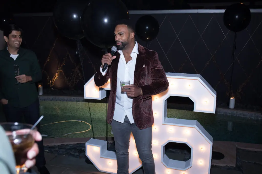 Former Houston Texan Darryl Sharpton celebrates his 36th birthday and the multi-million dollar sale of his furniture company, Albany Park. (Photo by Emile C Brown)