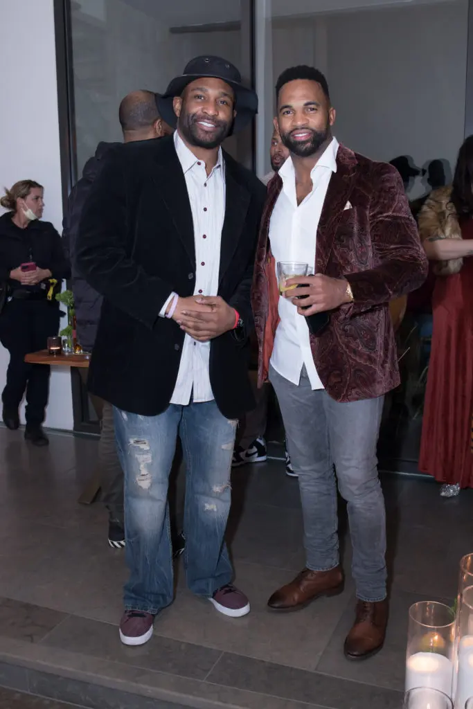 Amobi Okoye, Darryl Sharpton at the latter's 36th birthday bash in his River Oaks home. (Photo by Emile C Brown)