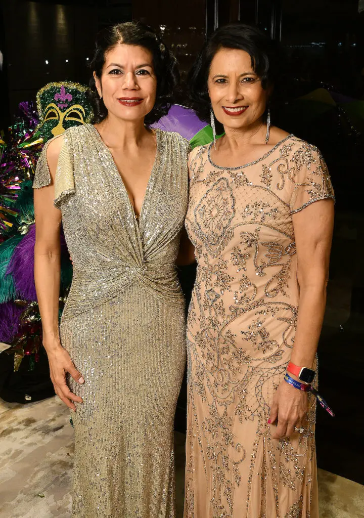 State Senator Carol Alvarado and University of Houston System chancellor and president Renu Khator at the San Luis Salute Mardi Gras ball at the Galveston Island Convention Center at The San Luis Resort. (Photo by Dave Rossman)